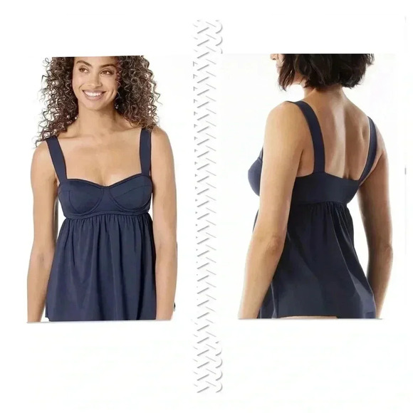 MICHAEL Michael Kors Women Underwire Baby Doll Tankini Top - Picture 1 of 7